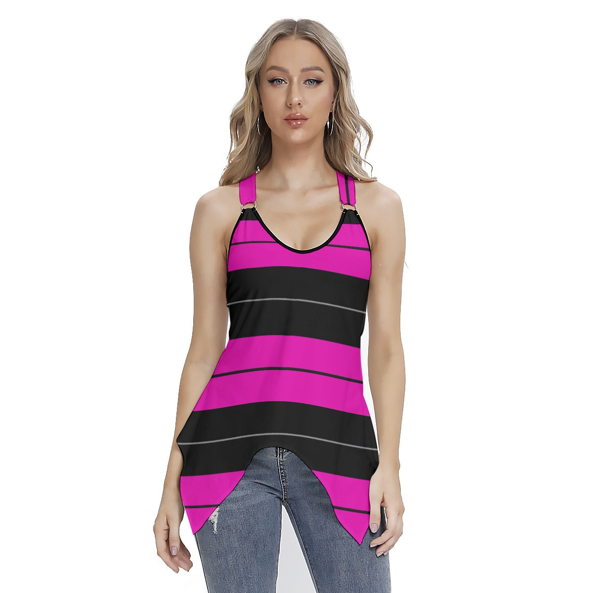 Women's Racing Tank Top With Irregular Hem