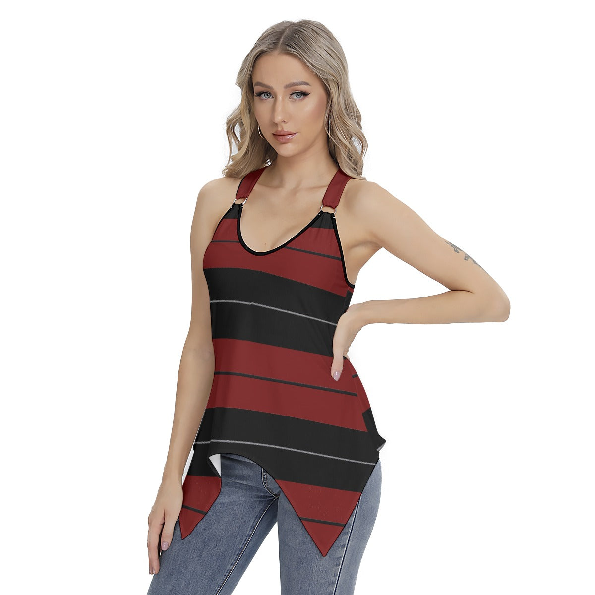 Women's Racing Tank Top With Irregular Hem