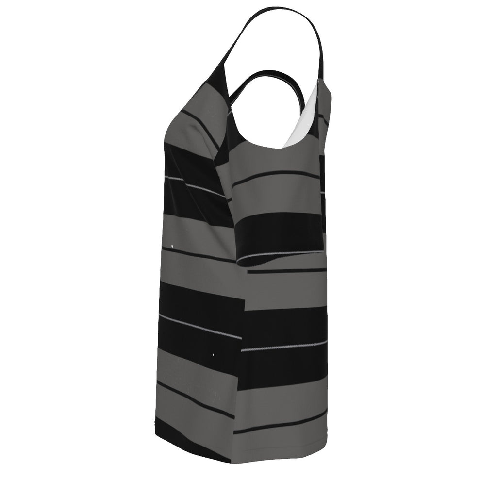 Women's Cold Shoulder T-shirt With Criss Cross Strips