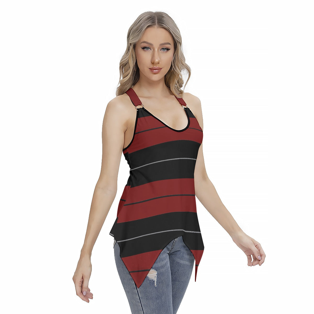 Women's Racing Tank Top With Irregular Hem