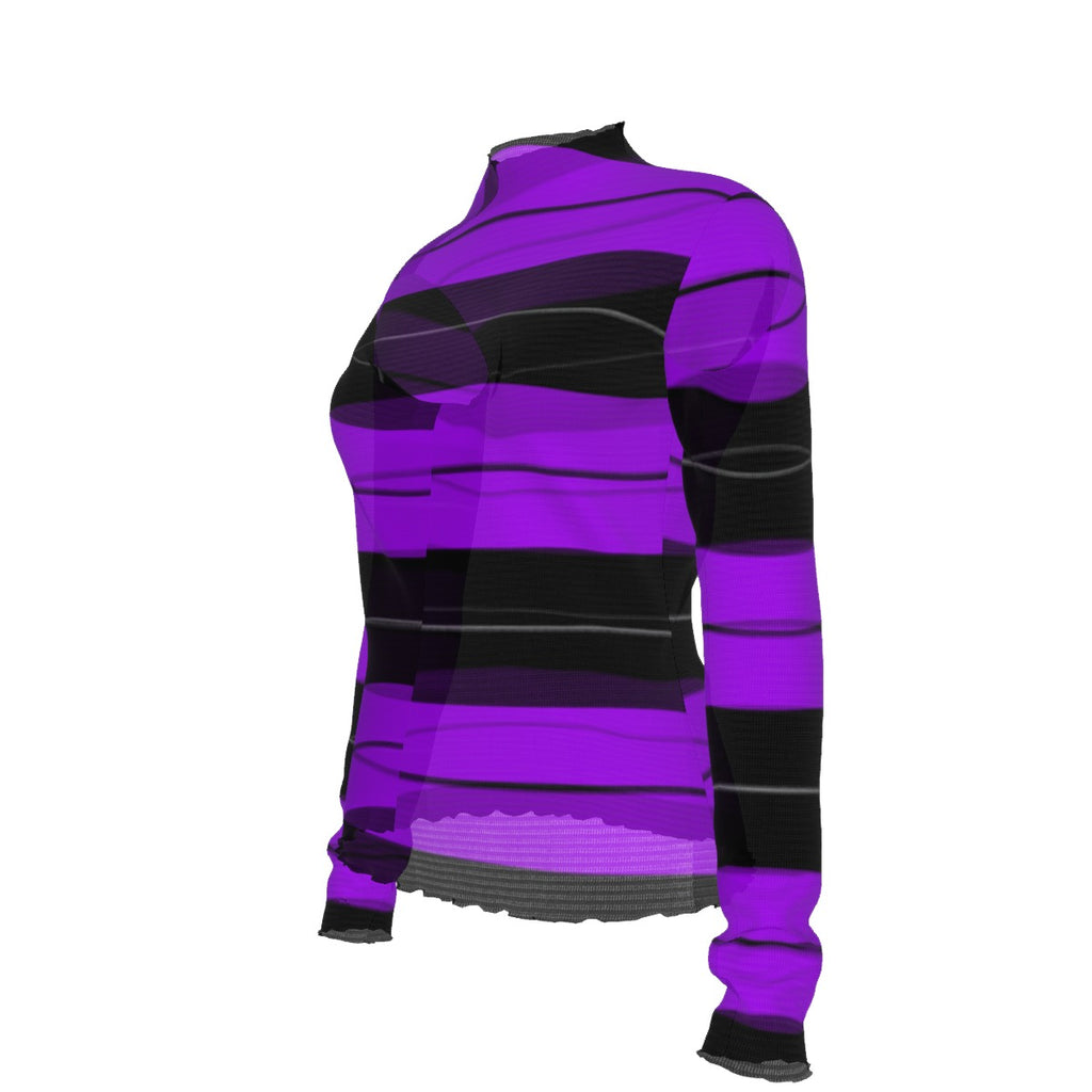 Women's  Purple Charlie Brown Mesh T-shirt