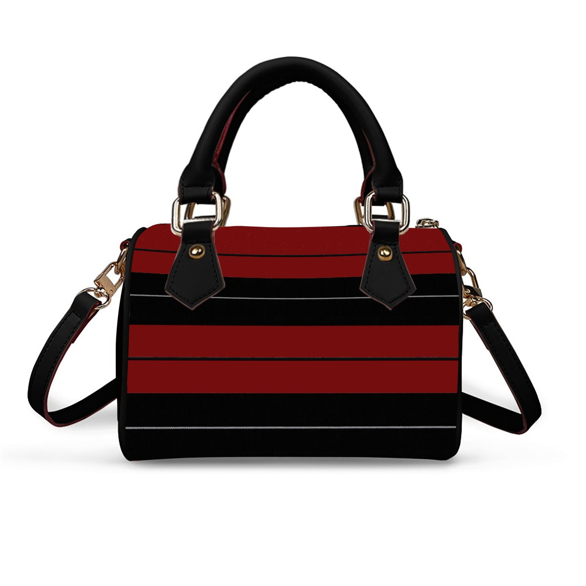 Classic Barrel-Shaped PU Leather Handbag