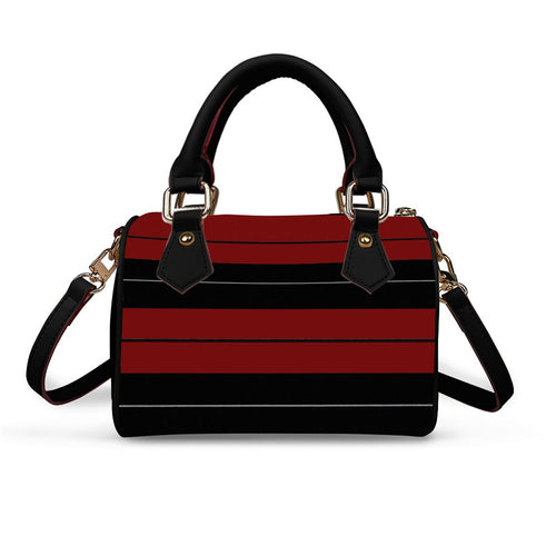 Classic Barrel-Shaped PU Leather Handbag