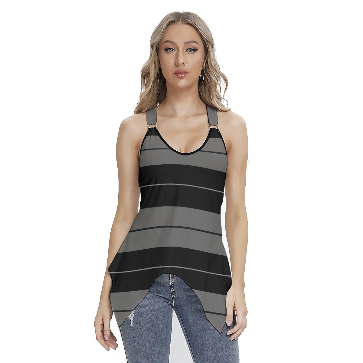 Women's Racing Tank Top With Irregular Hem