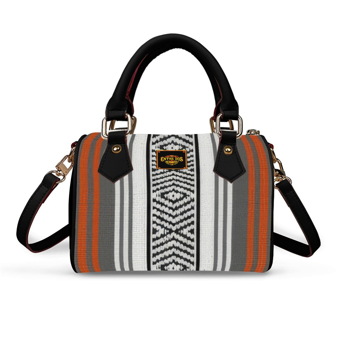 Classic Barrel-Shaped PU Leather Handbag