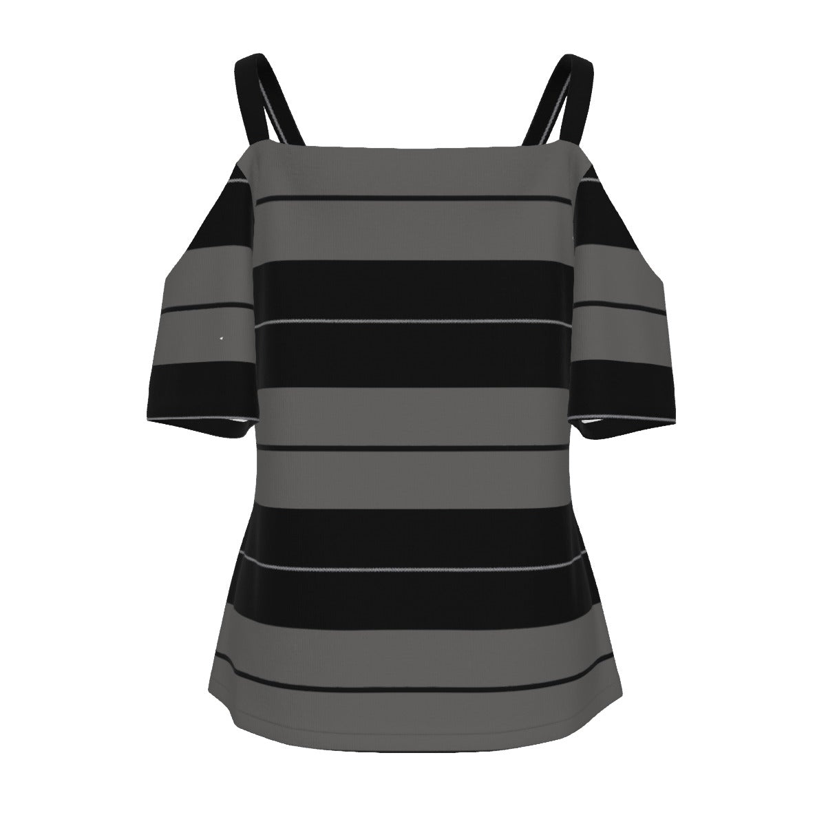 Women's Cold Shoulder T-shirt With Criss Cross Strips