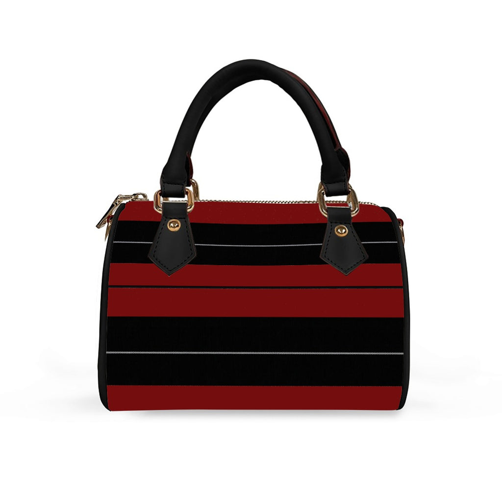 Classic Barrel-Shaped PU Leather Handbag