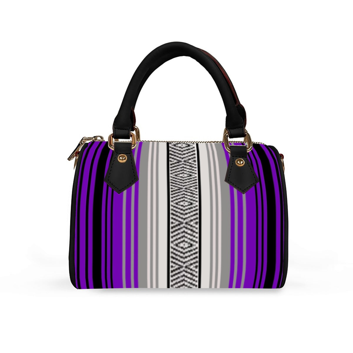 Classic Barrel-Shaped PU Leather Handbag