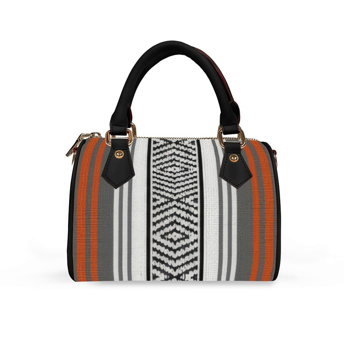 Classic Barrel-Shaped PU Leather Handbag